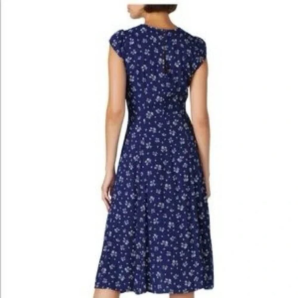 Reformation Maison Fauna Floral Blue Shirt Dress Midi Blue Cap Sleeve 2 XS - Picture 3 of 13
